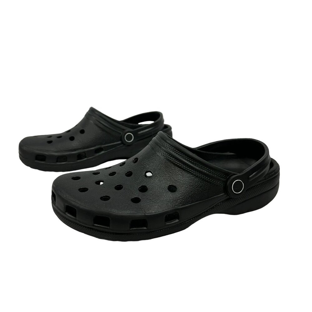 St Johns Bay Black Rubber Clog Sandals Womens Size 10-11 Lightweight Comfort Fit